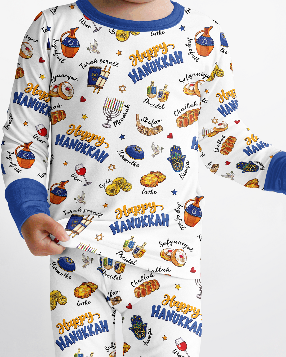 Tis The Season Hanukkah Bamboo Two Piece Long Sleeve Pajama Set