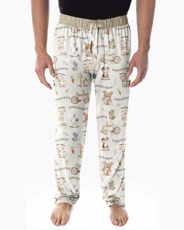 Old McDonald Farm Family Matching Bamboo Men's Pajama Set