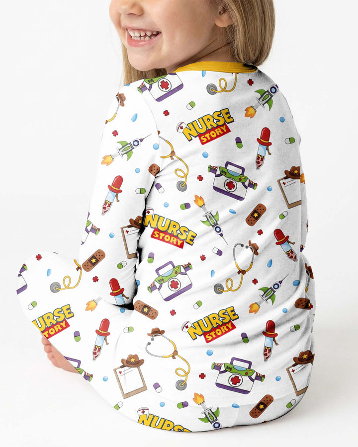 Zweiteiliges Langarm-Pyjama-Set mit Sommerfrüchten