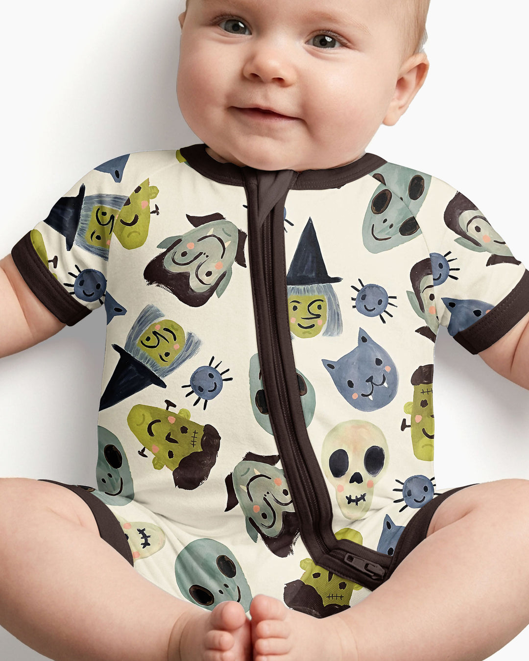 Halloween Face Bamboo Shorty Zippy