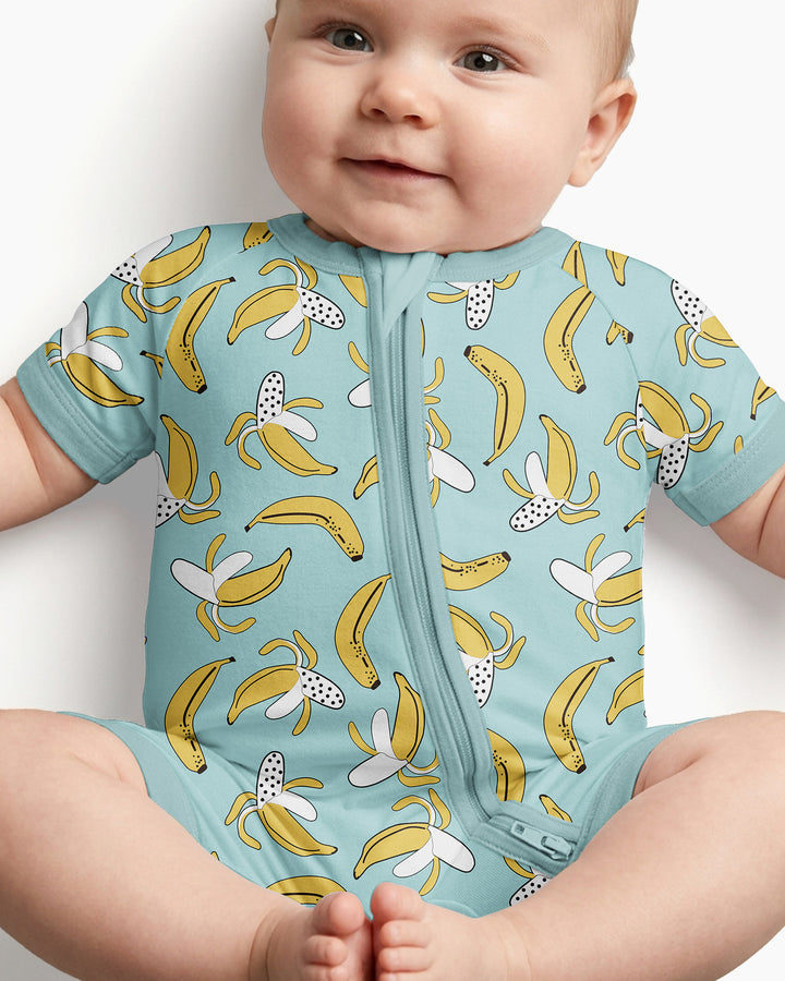 Bananas Bamboo Shorty Zippered Romper