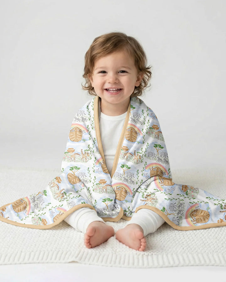 Noah And The Ark Bamboo Blanket