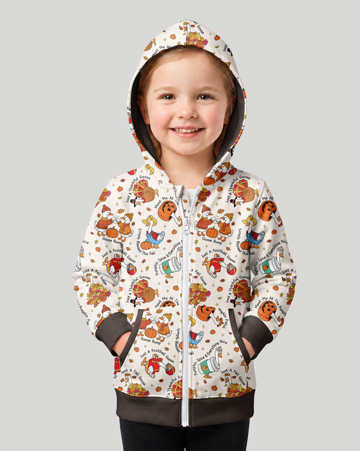 Just A Fall Goose Family Matching Bamboo Zip Hoodie