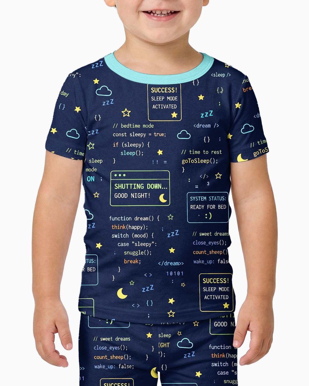 Pijama de dos piezas de manga corta de bambú It Techy a juego para padre e hijo