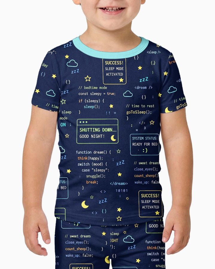 Pijama de dos piezas de manga corta de bambú It Techy a juego para padre e hijo