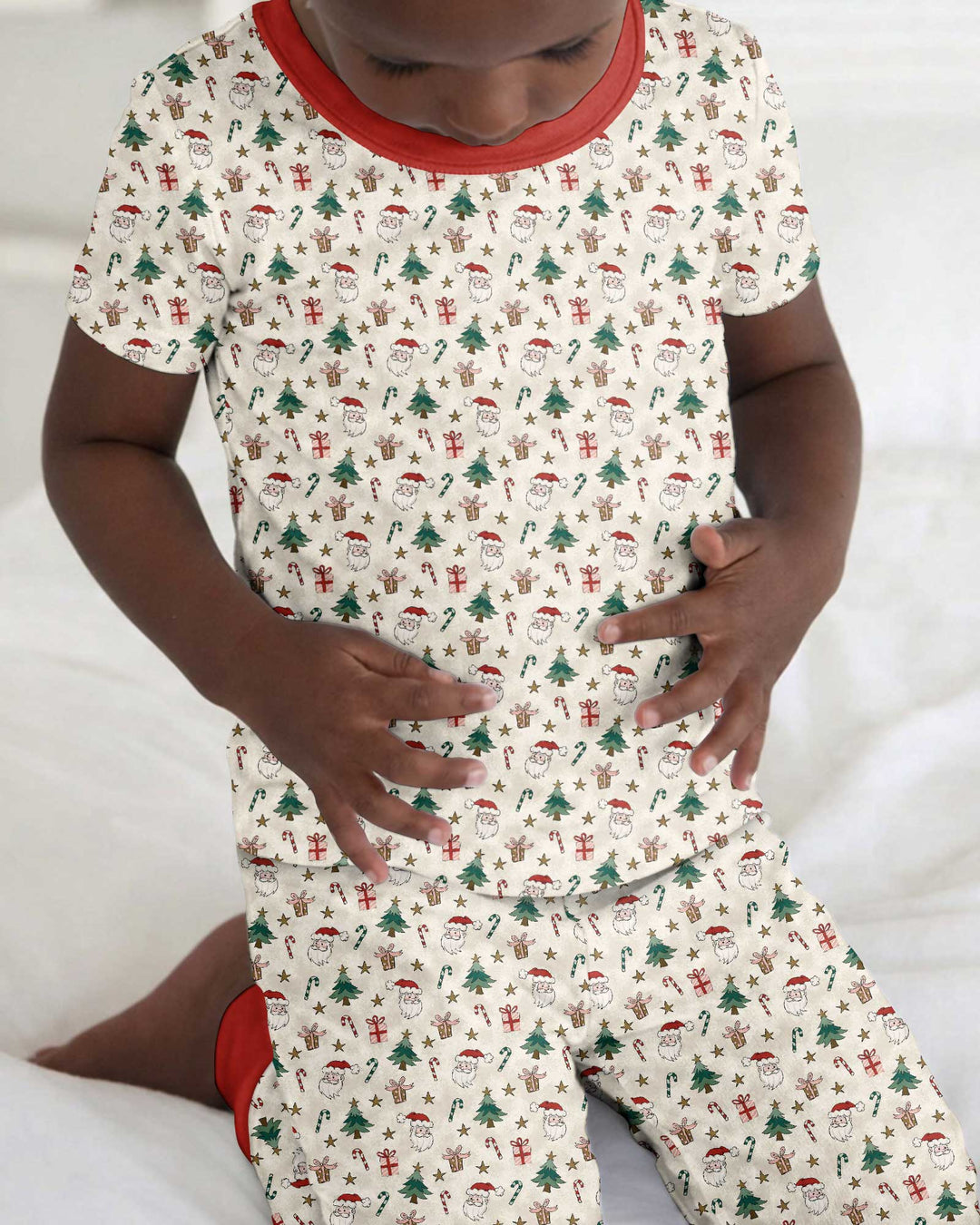 Conjunto de pijama de dos piezas de manga corta de bambú