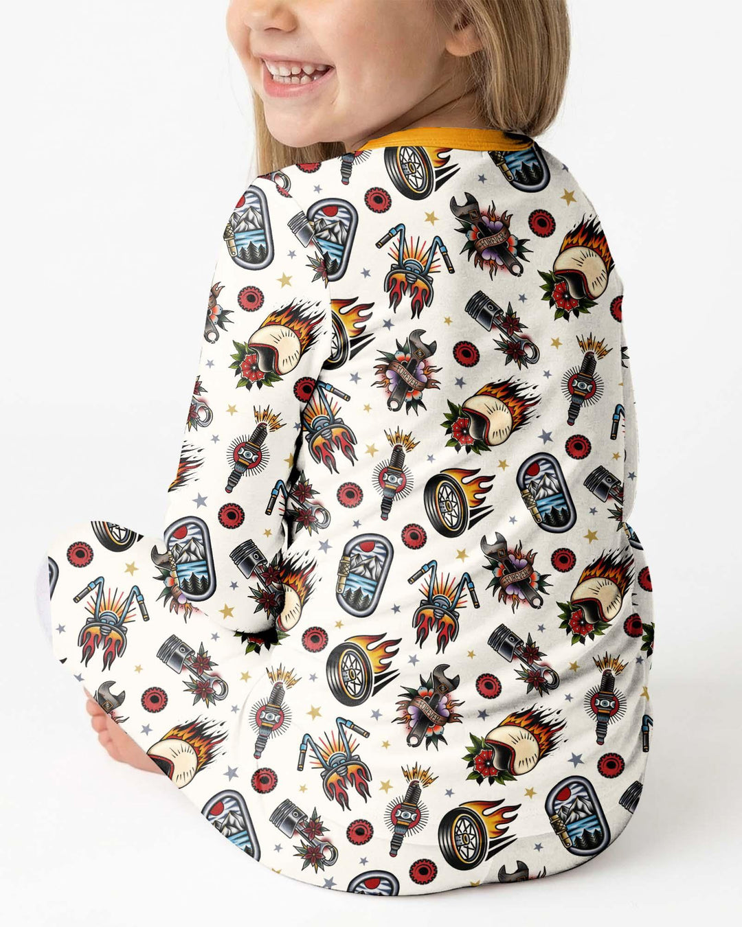 Born to Ride Together Family Matching Bamboo Two Piece Long Sleeve Pajama Set