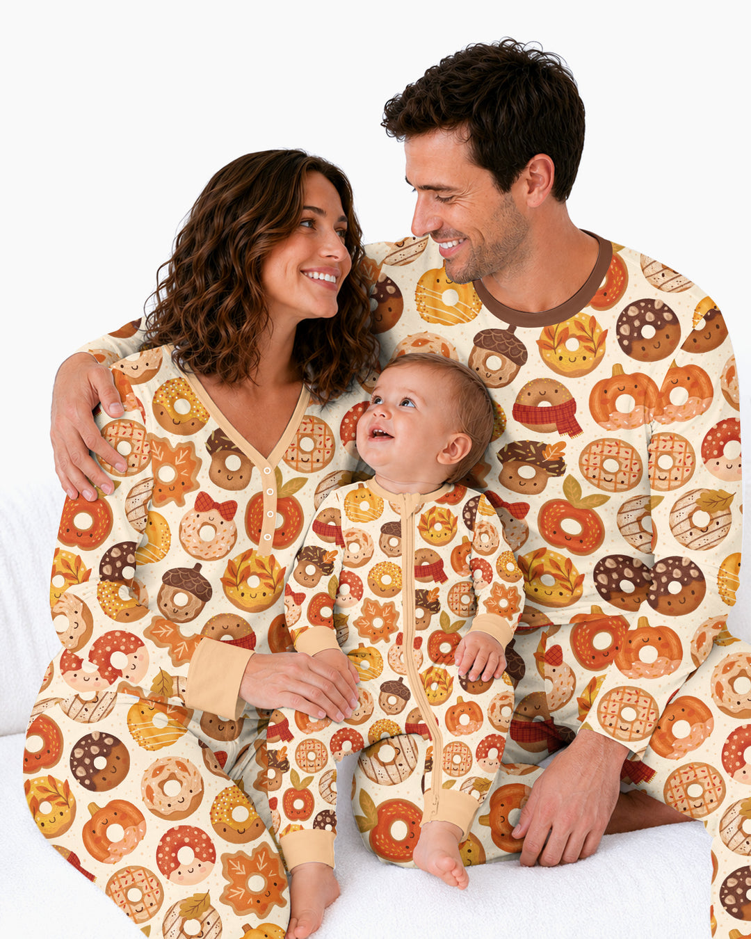 Cute Autumn Donut Bamboo Women Pajama Set