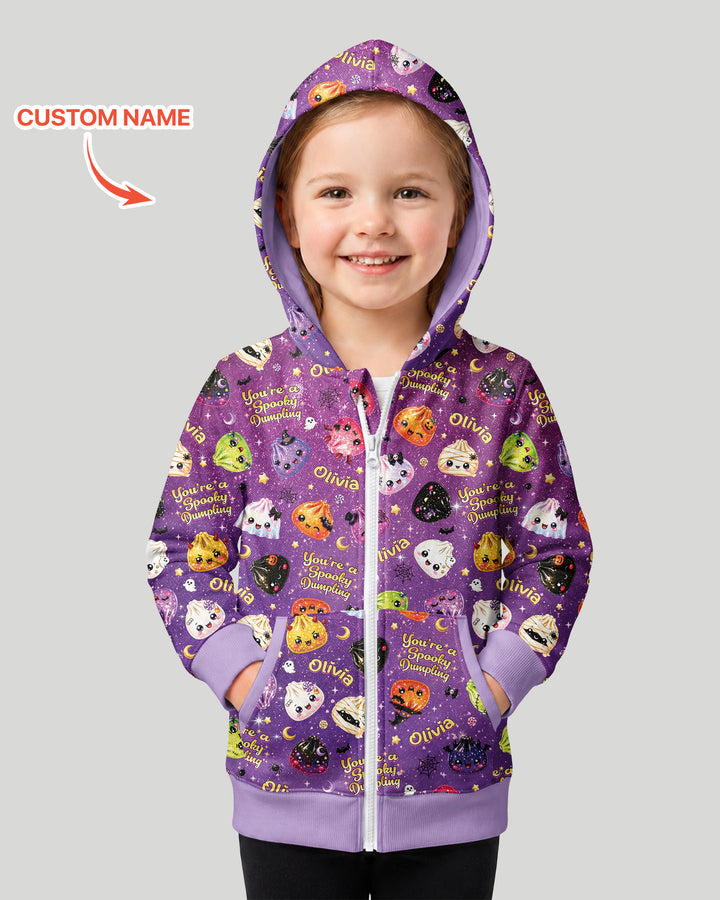 Custom Name You're A Spooky Dumpling Bamboo Zip Hoodie