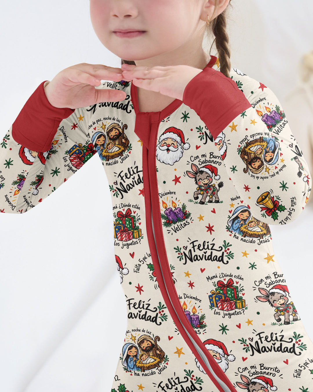 Whimsical Feliz Navidad Christmas Bamboo Convertible Zippy