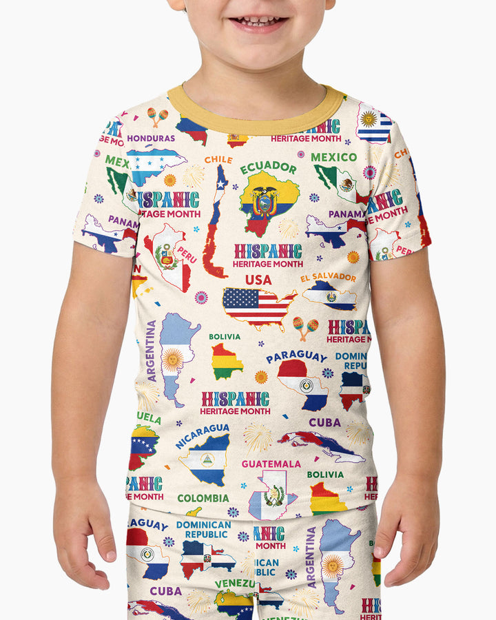 Conjunto de pijama de dos piezas de manga corta de bambú