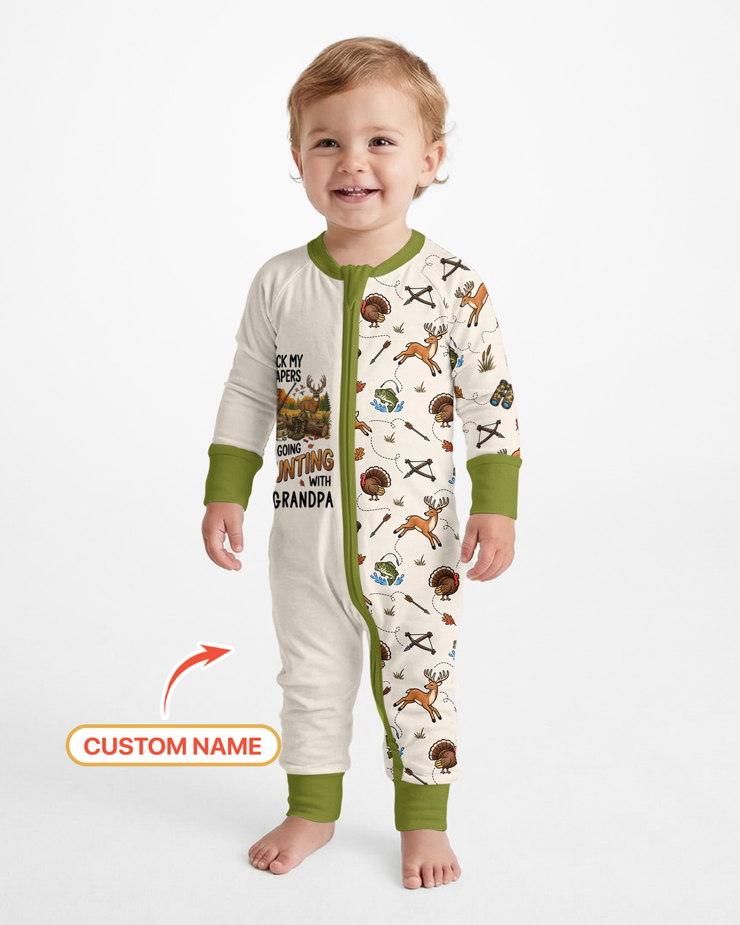 Personalized Pack My Diapers I'm Going Hunting Bamboo Convertible Zippy