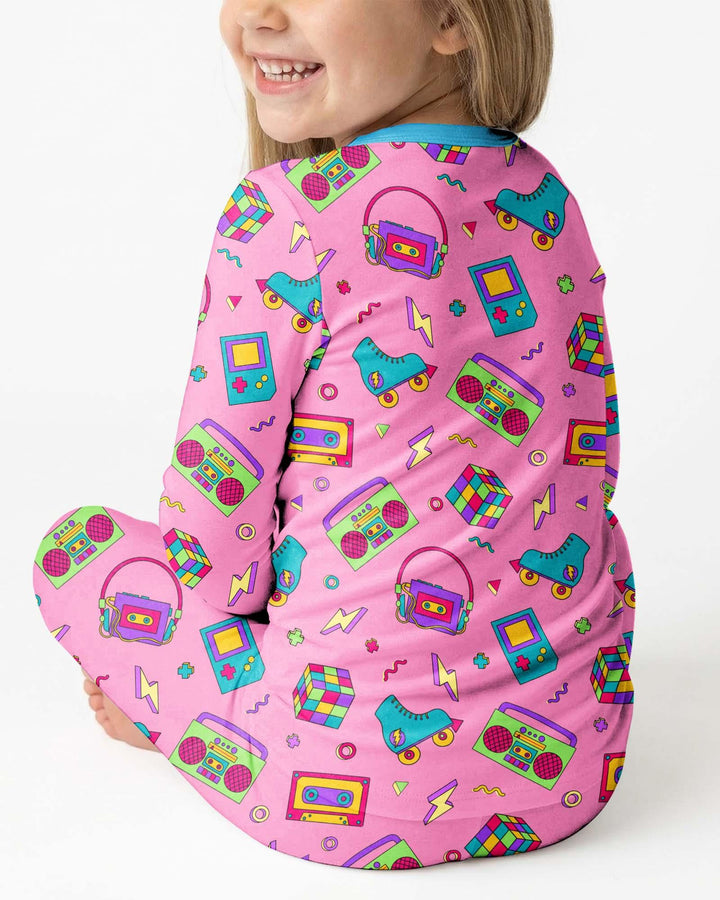 Zweiteiliges Langarm-Pyjama-Set mit Sommerfrüchten