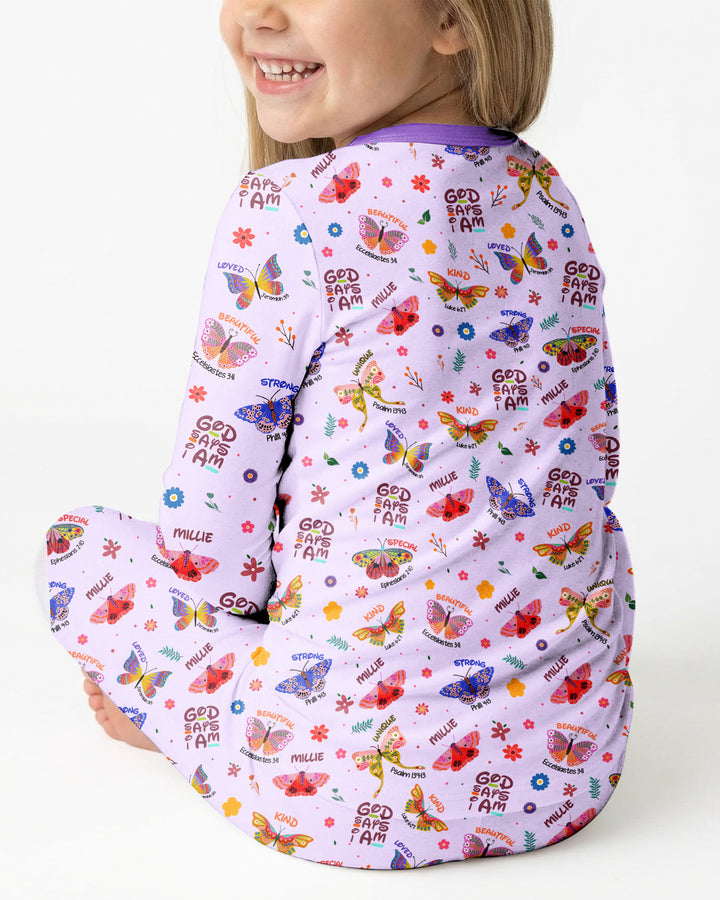 Zweiteiliges Langarm-Pyjama-Set mit Sommerfrüchten
