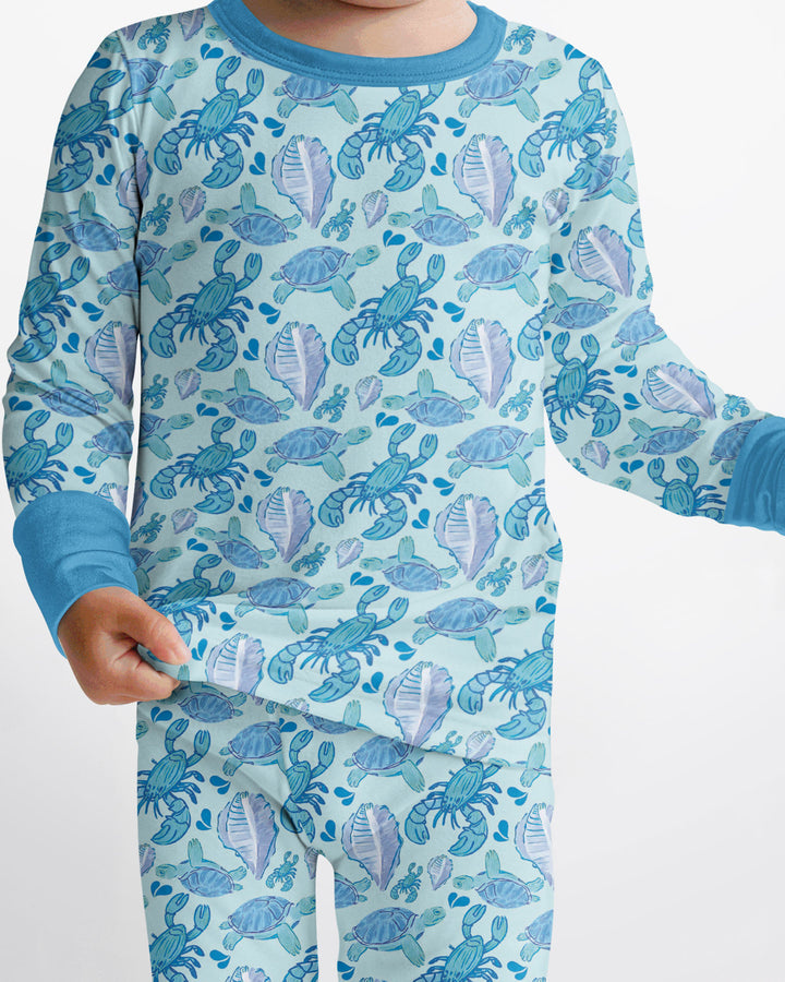 Seaside Sweeties Bamboo Two Piece Long Sleeve Pajama Set