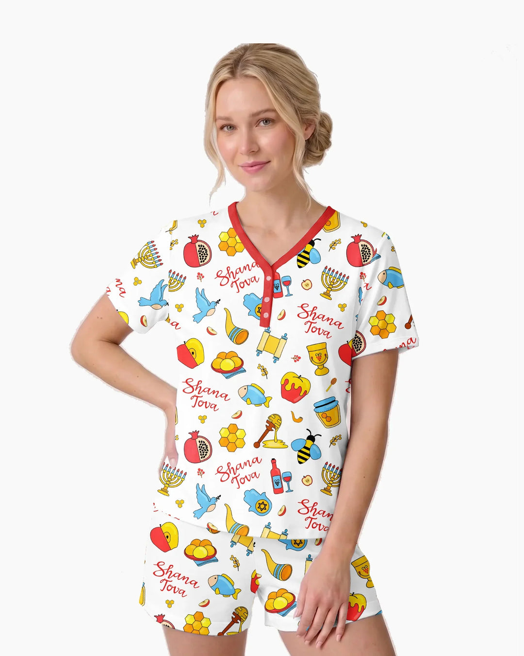 Shanah Tovah U'Metukah Bamboo Women Short Sleeve Short Pajama Set