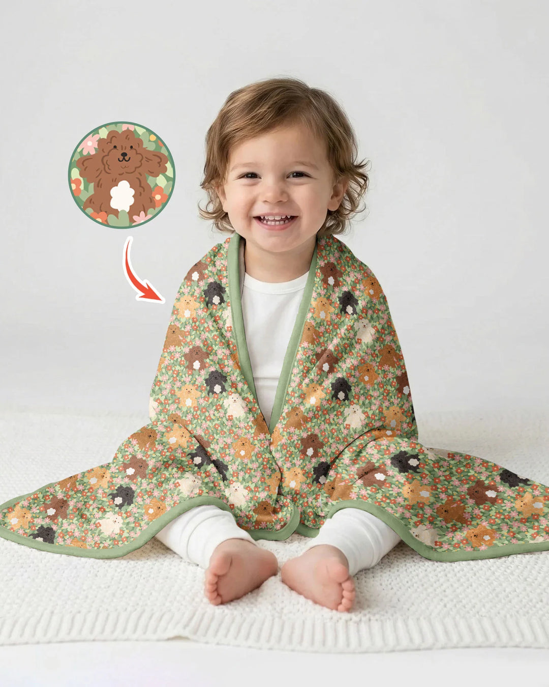 Puppy Garden Family Matching Bamboo Blanket