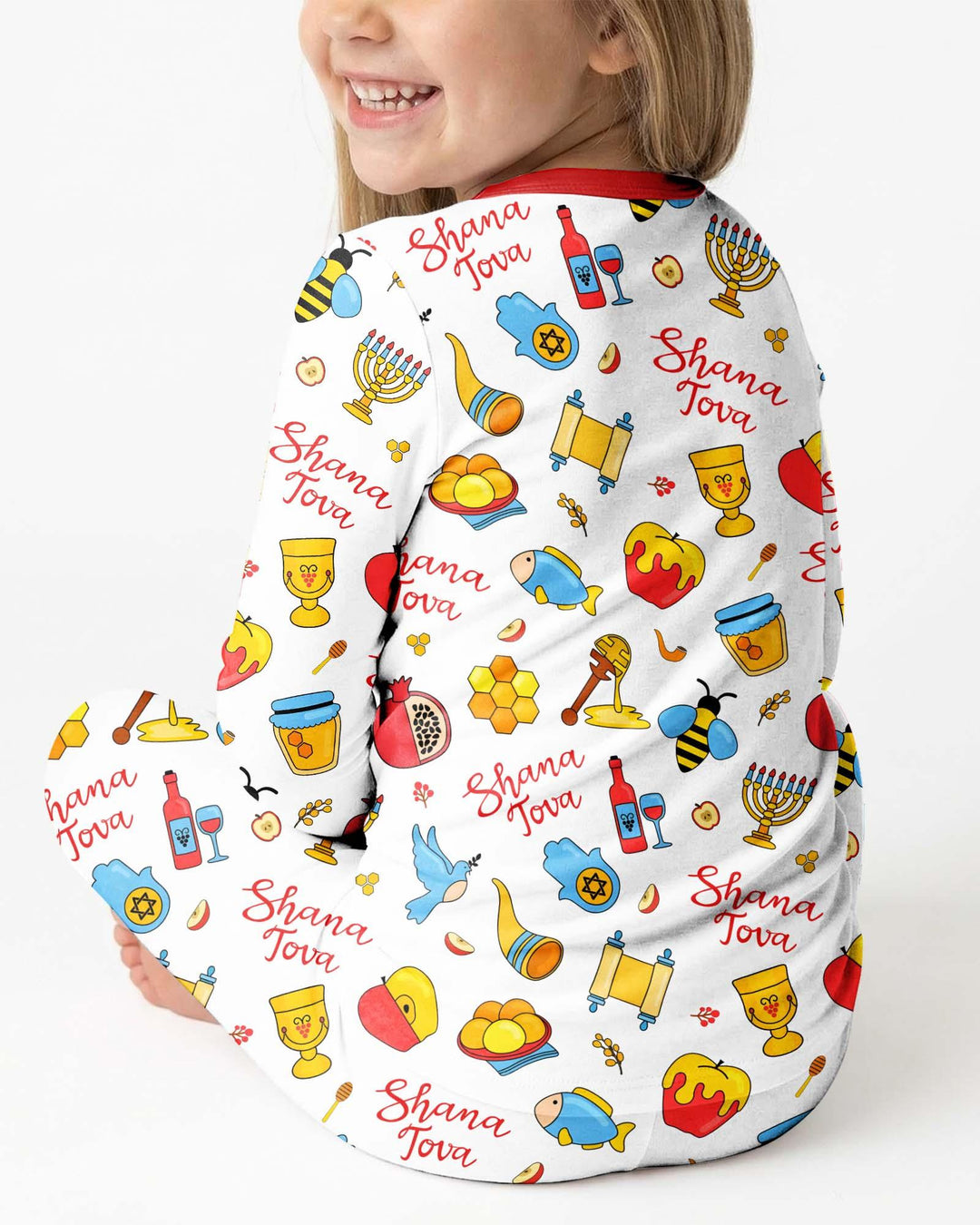 Shanah Tovah U'Metukah Bamboo Two Piece Long Sleeve Pajama Set