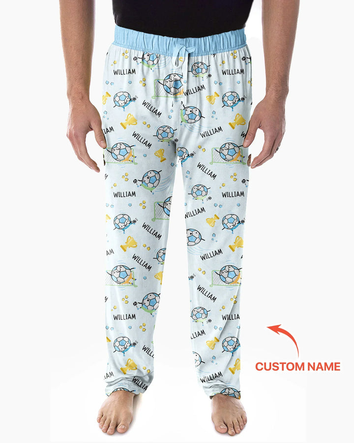 Custom Name Soccer Dad Team Matching Bamboo Men's Pajama Set
