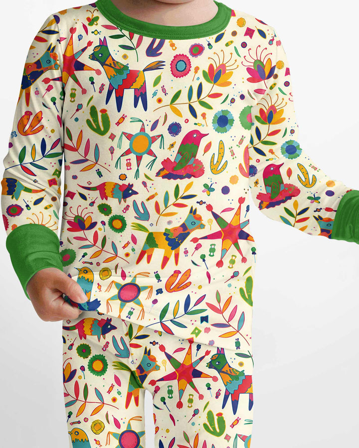 Zweiteiliges Langarm-Pyjama-Set mit Sommerfrüchten