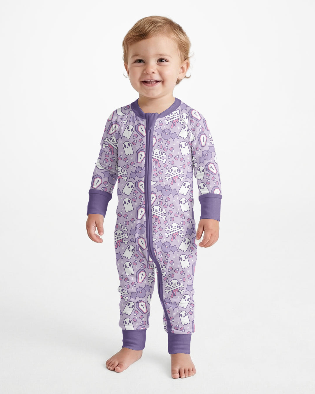 Cute Ghost Halloween Pastel Purple Spooky Bamboo Convertible Zippy
