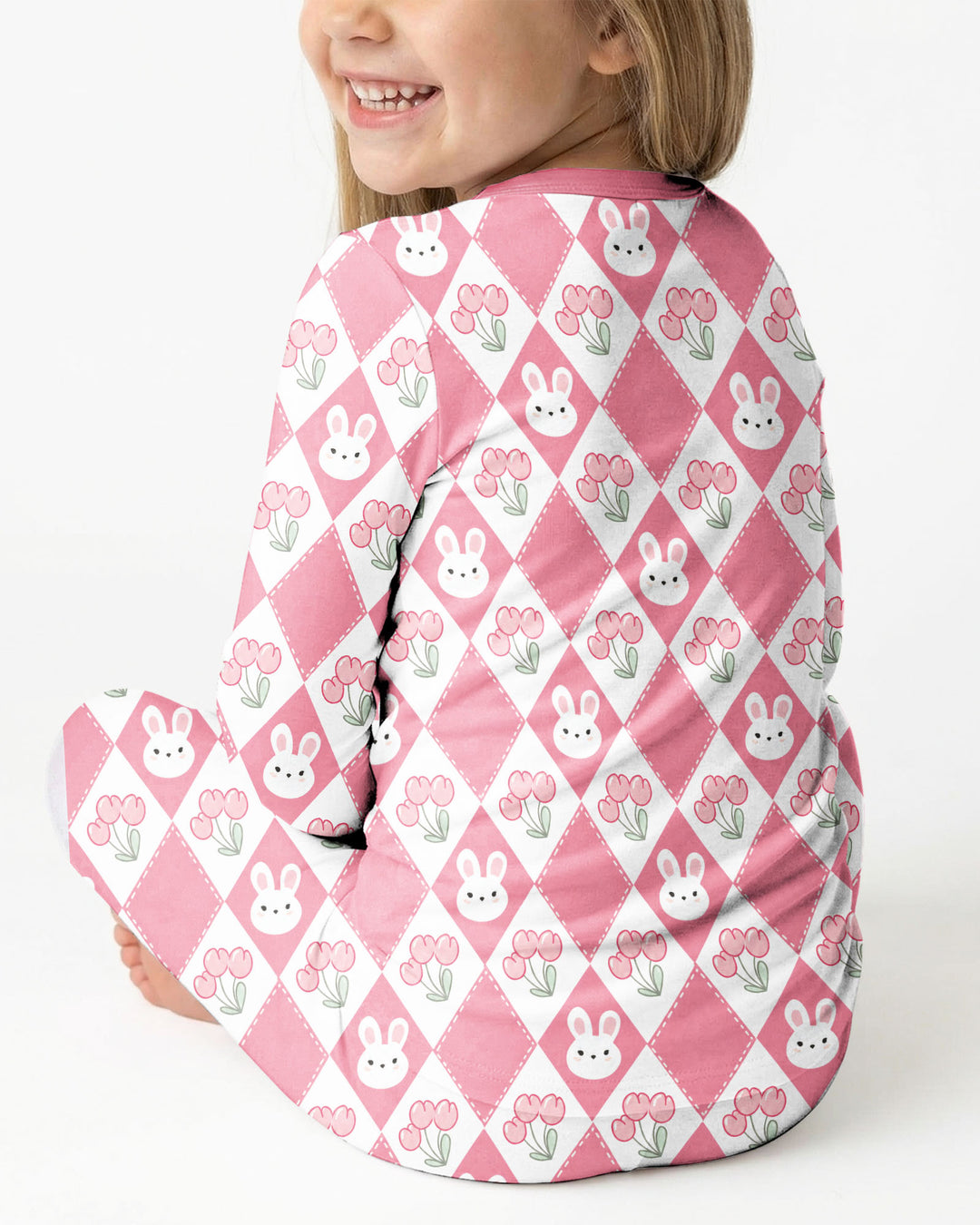 Custom Name When I Wake Up Bunny Birthday Bamboo Two Piece Long Sleeve Pajama Set