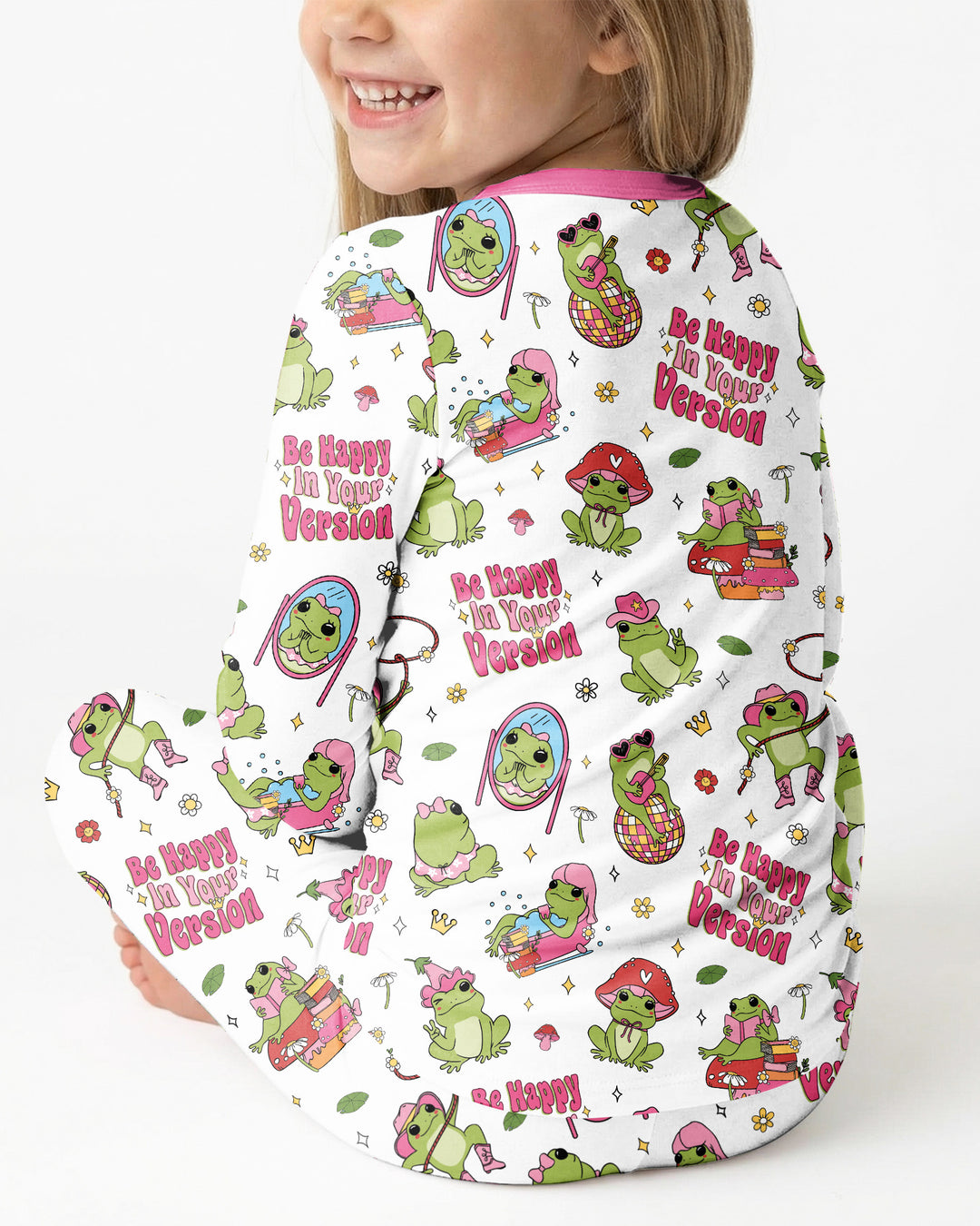 Be Happy In Your Version Bamboo Two Piece Long Sleeve Pajama Set