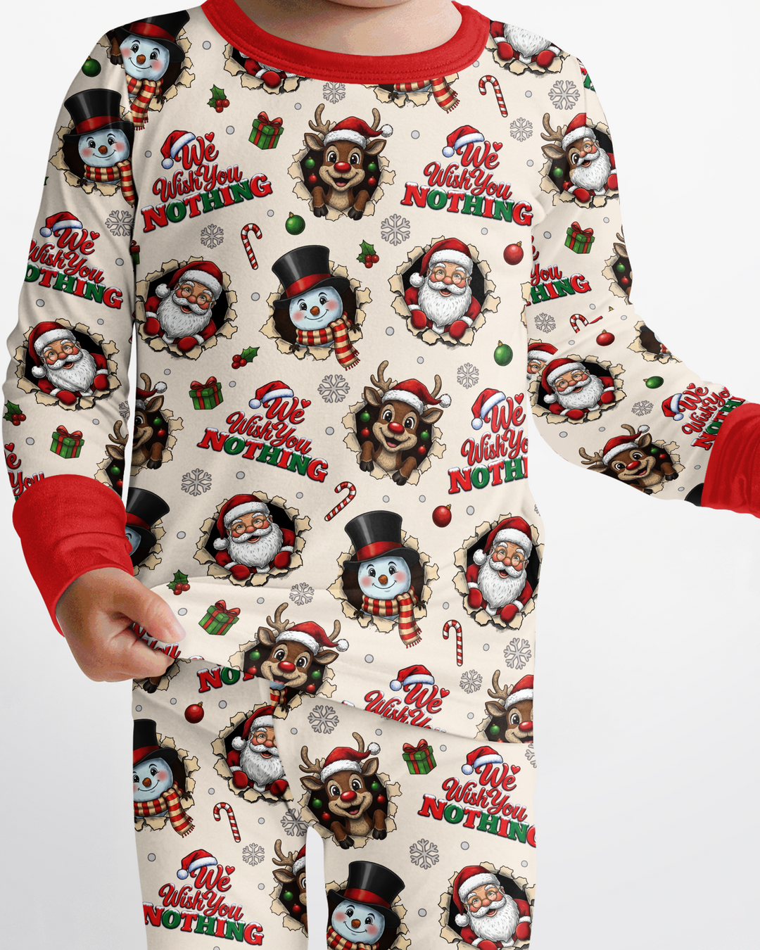 Funny Butt Christmas Squad Bamboo Two Piece Long Sleeve Pajama Set