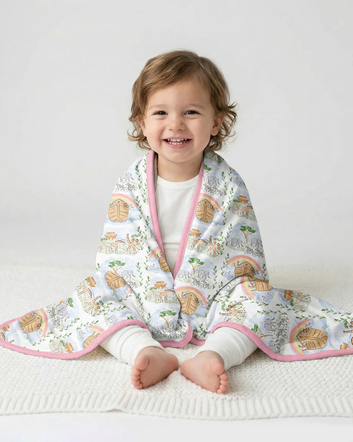 Noah And The Ark Bamboo Blanket