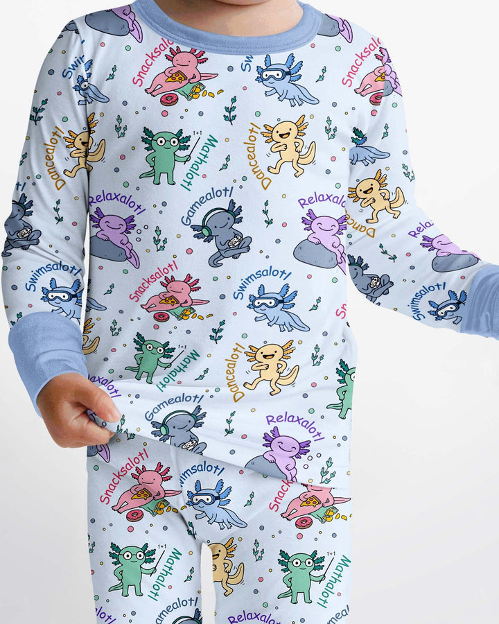 A Lotta Axolotls Bamboo Two Piece Long Sleeve Pajama Set