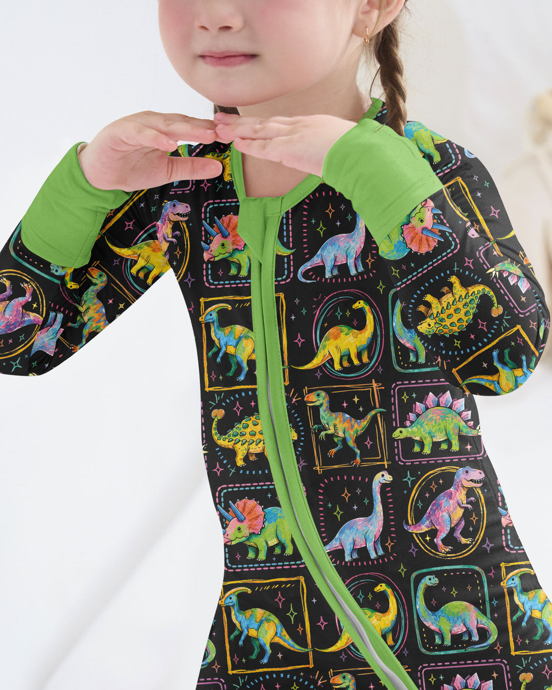 Whimsical Dinosaurs Bamboo Convertible Zippy