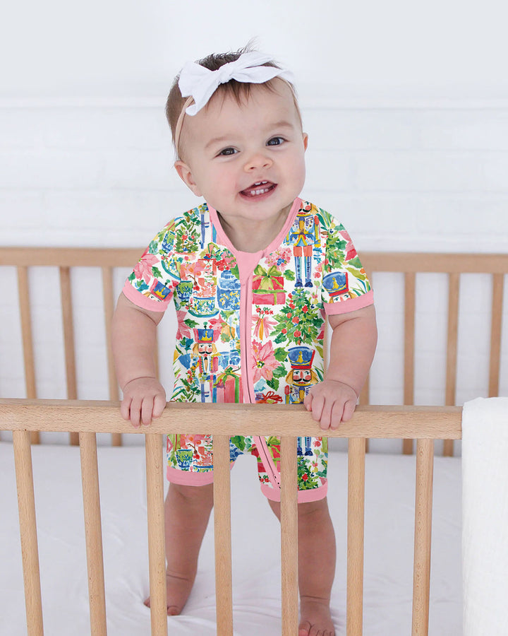 Watercolor Nutcracker Holiday Bamboo Shorty Zippy