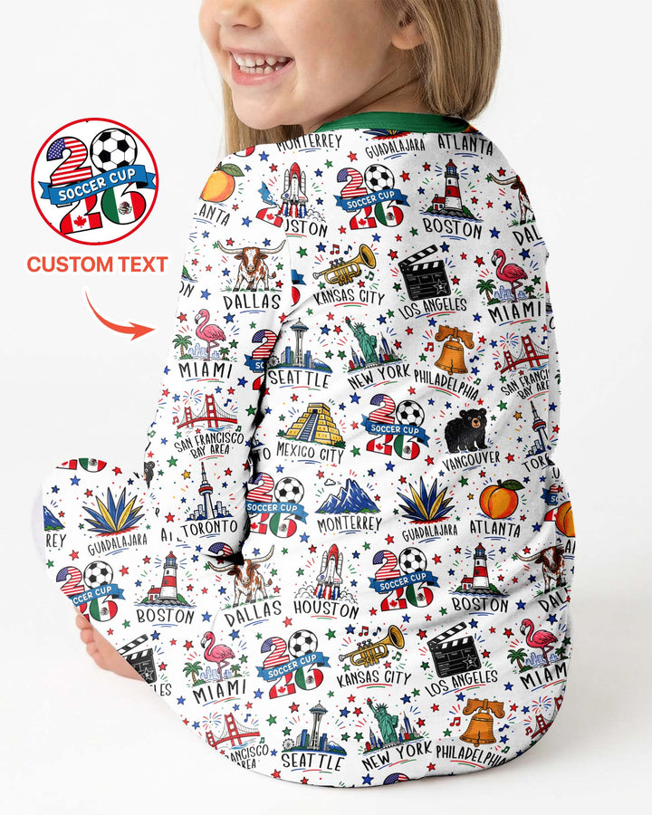 2026 Soccer Cup Host Citties Bamboo Two Piece Long Sleeve Pajama Set
