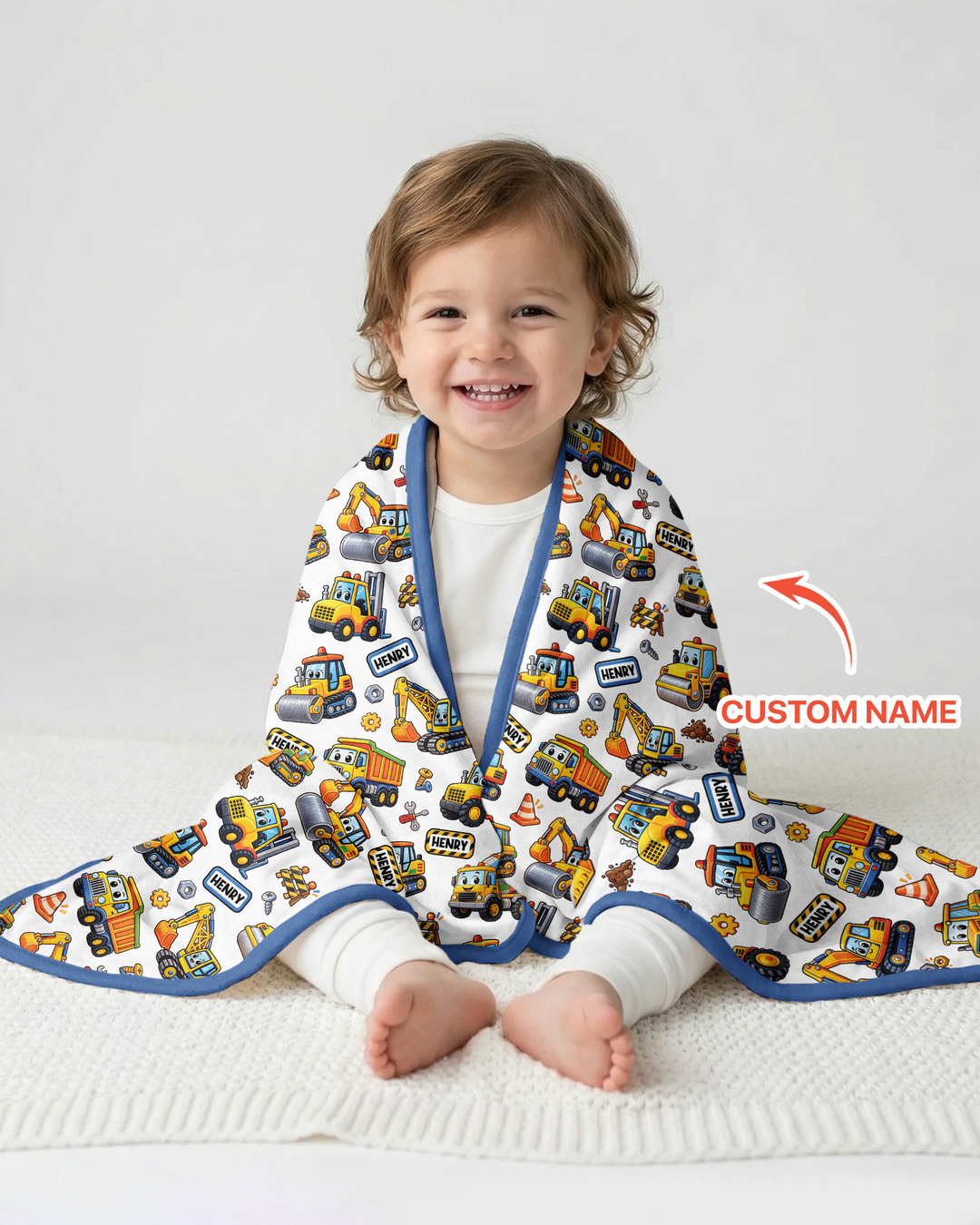 Construction Machines Bamboo Blanket
