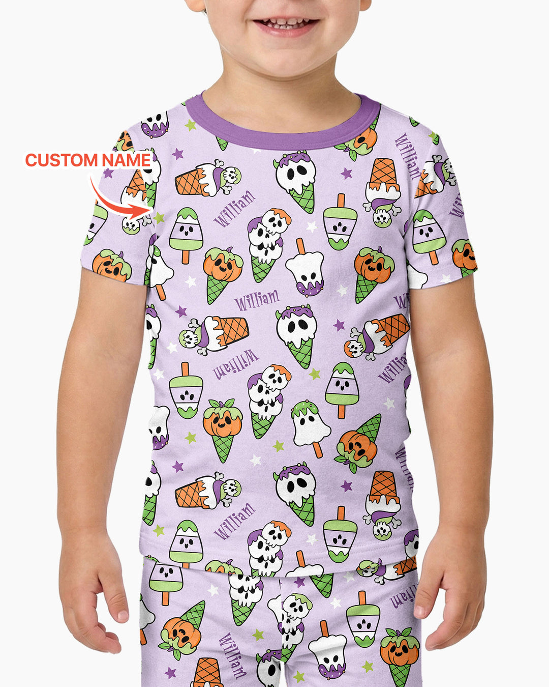 Conjunto de pijama de dos piezas de bambú de manga corta, plantilla personalizada