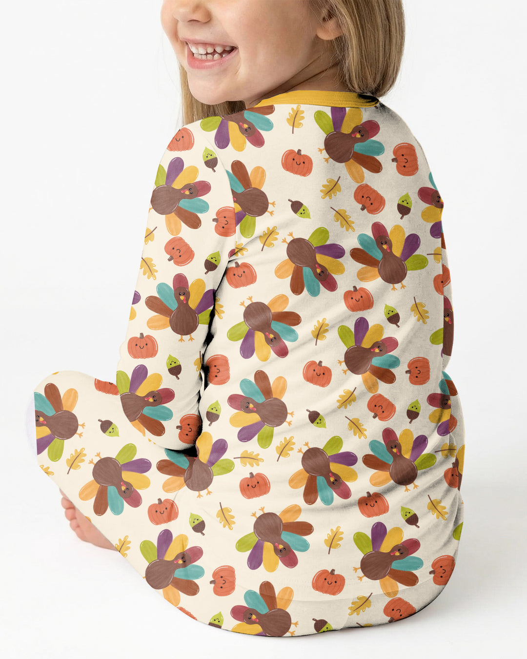 Thankful Turkey Days Bamboo Two Piece Long Sleeve Pajama Set
