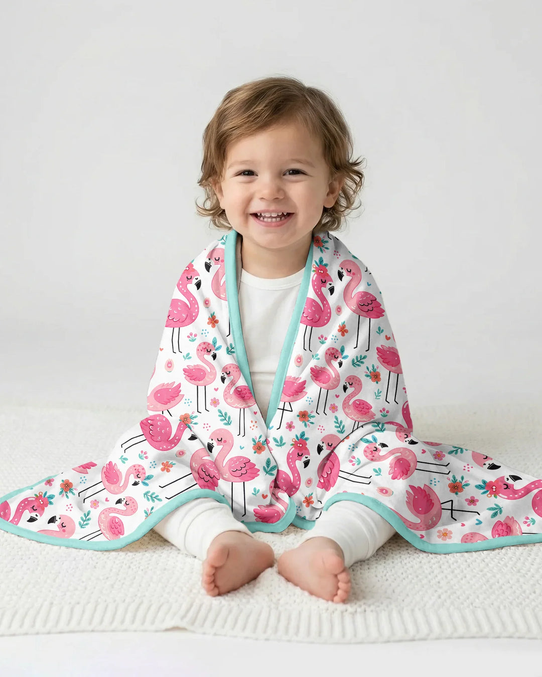 Hello Flamingo Bamboo Blanket