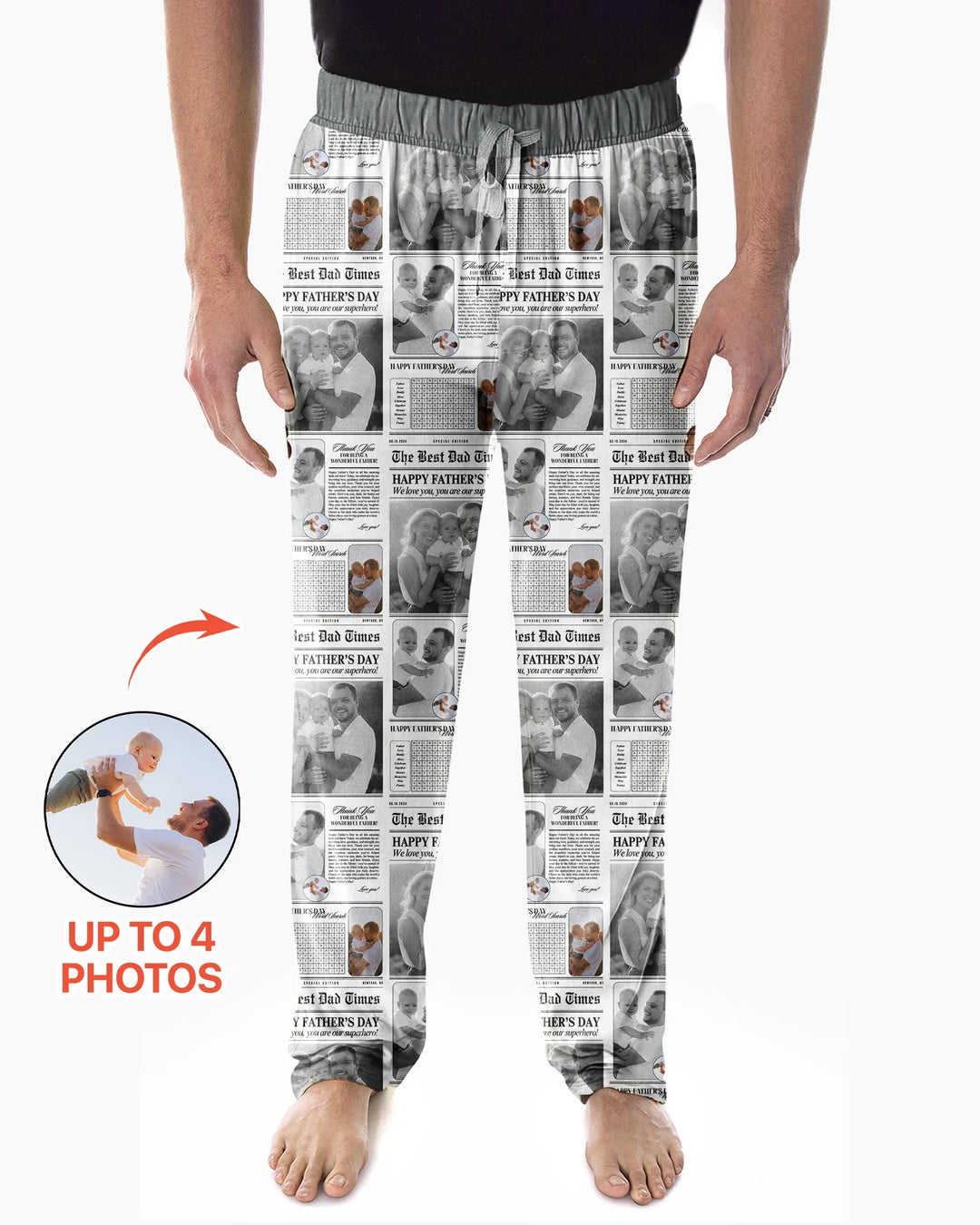 Custom Photo The Best Dad Times Bamboo Men's Pajama Set