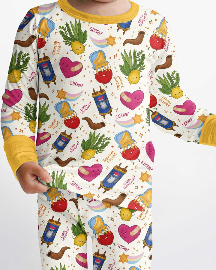 Conjunto de pijama de dos piezas de bambú de manga larga