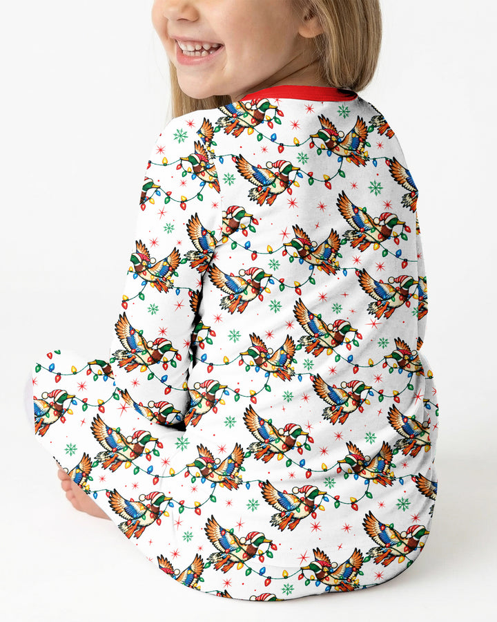 Preppy Christmas Mallard Duck Bamboo Two Piece Long Sleeve Pajama Set
