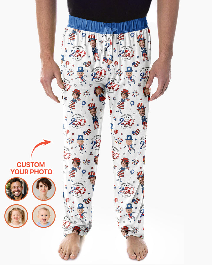 Custom Photo Smith Family Celebration Bamboo Men's Pajama Set