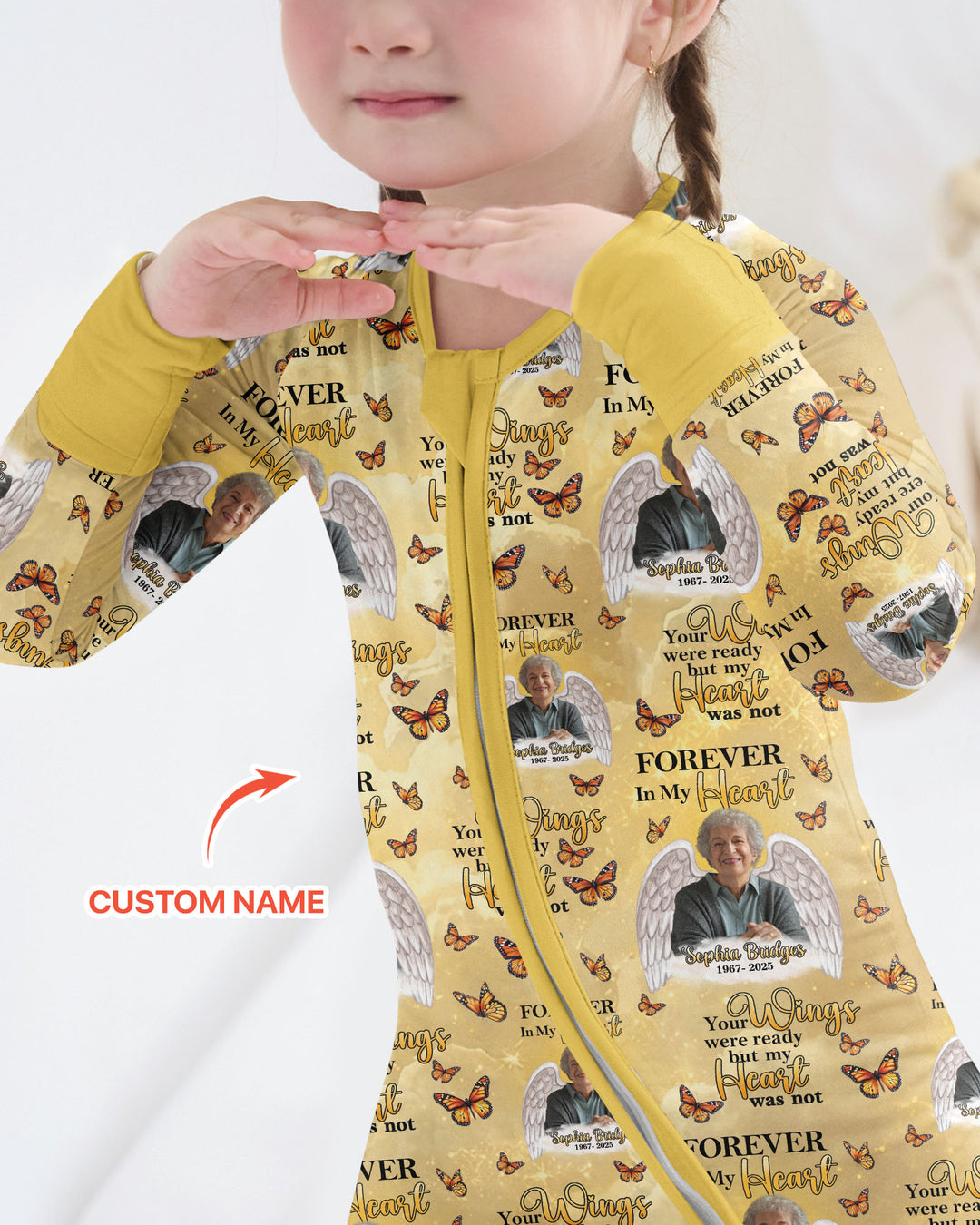 Custom Photo Forever In My Heart Family Matching Bamboo Convertible Zippy