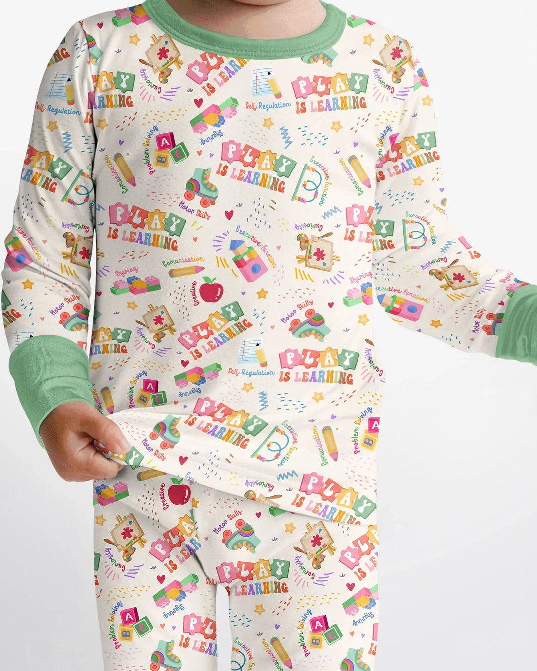 Zweiteiliges Langarm-Pyjama-Set mit Sommerfrüchten