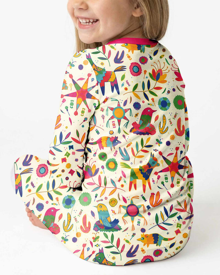 Zweiteiliges Langarm-Pyjama-Set mit Sommerfrüchten