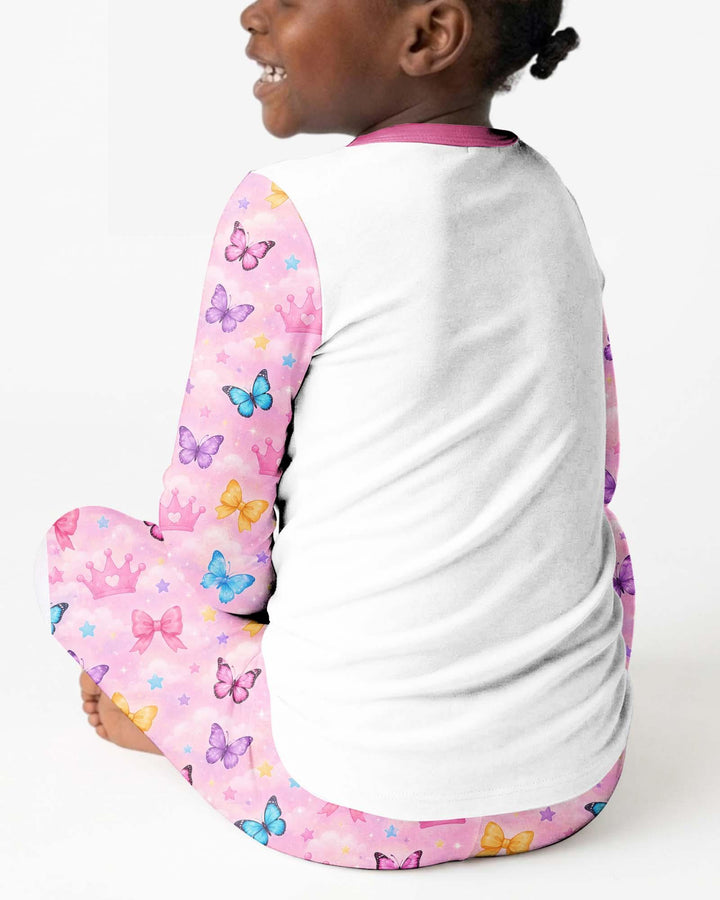 Zweiteiliges Langarm-Pyjama-Set mit Sommerfrüchten
