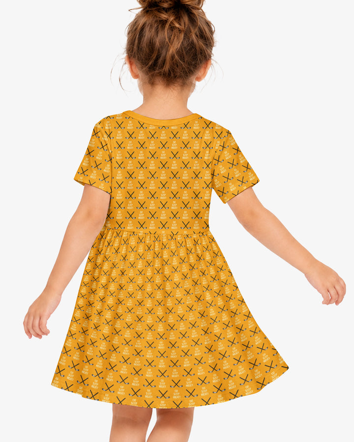 Eat Sleep Hockey Bamboo Twirl Dress