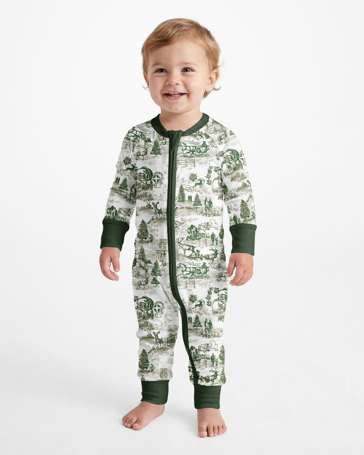 Merry Christmas Toile  Bamboo Convertible Zippy