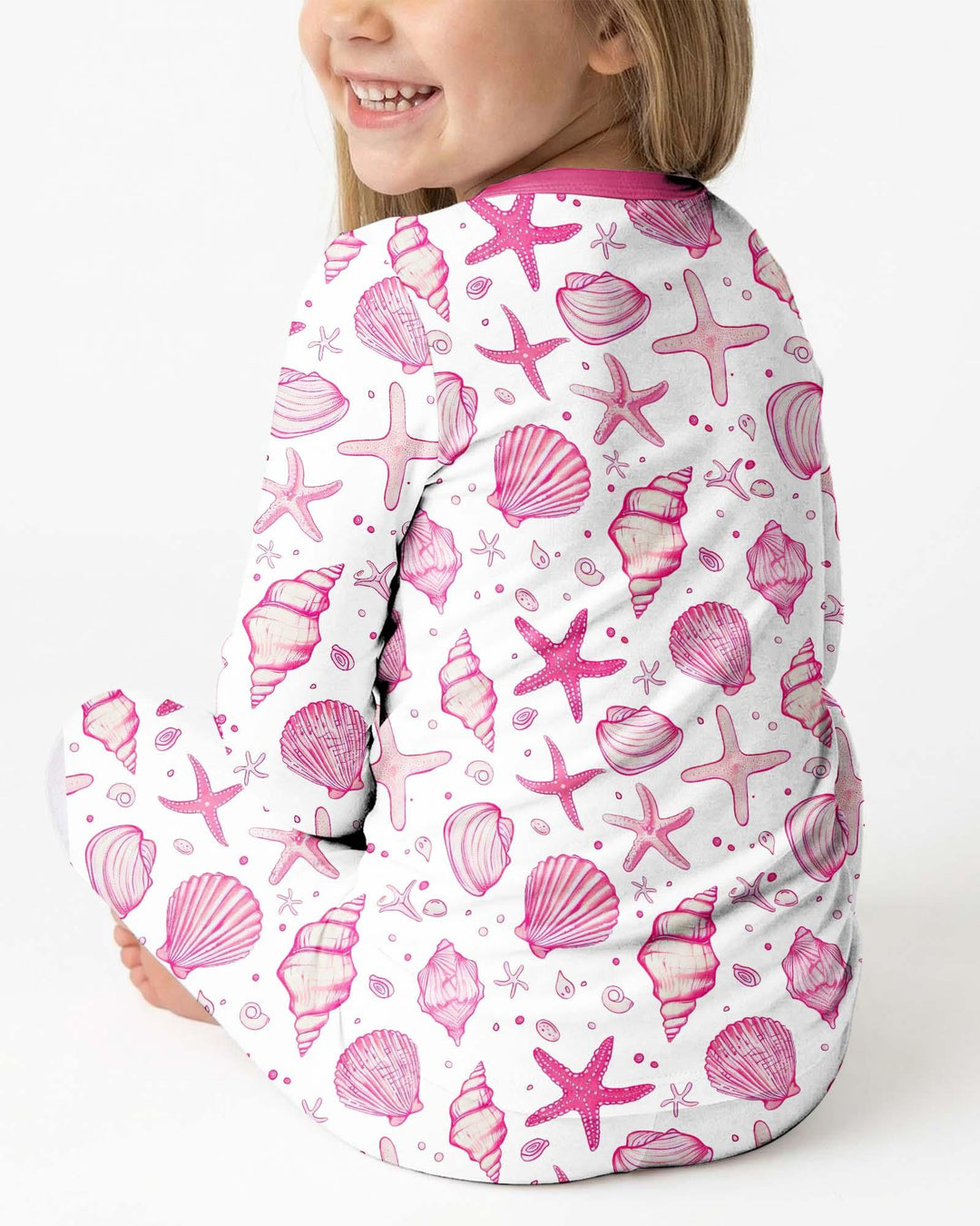 Conjunto de pijama de dos piezas de bambú de manga larga para toda la familia "Coastal Charm"