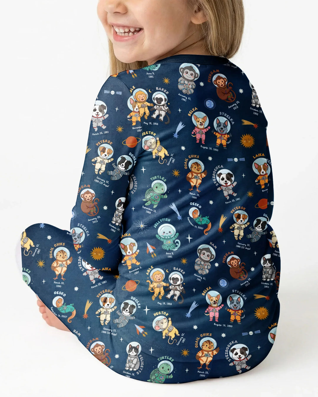 Animal Astronauts Bamboo Two Piece Long Sleeve Pajama Set