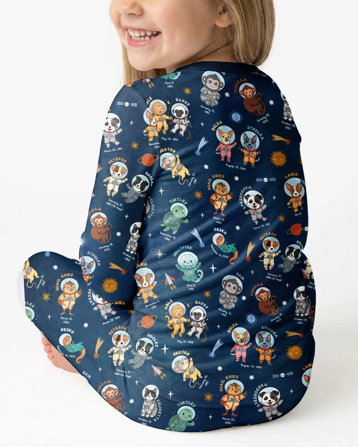 Animal Astronauts Bamboo Two Piece Long Sleeve Pajama Set